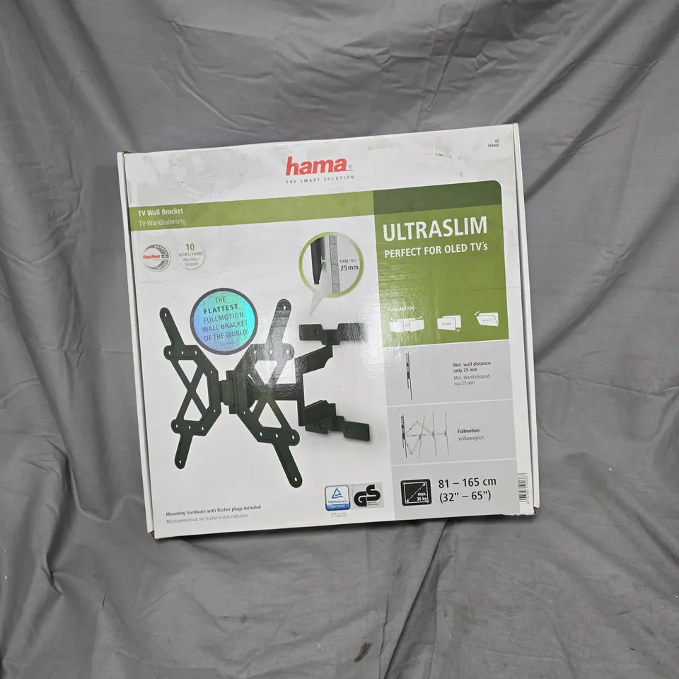 HAMA ULTRASLIM TV WALL BRACKET FOR 32–65IN TVS (BOXED)