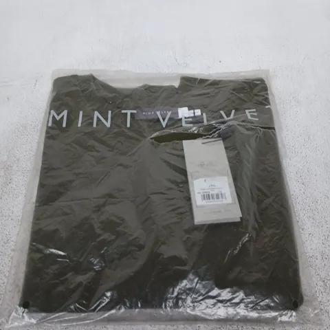 MINT VELVET KHAKI ULTIMATE COTTON T-SHIRT – SIZE L