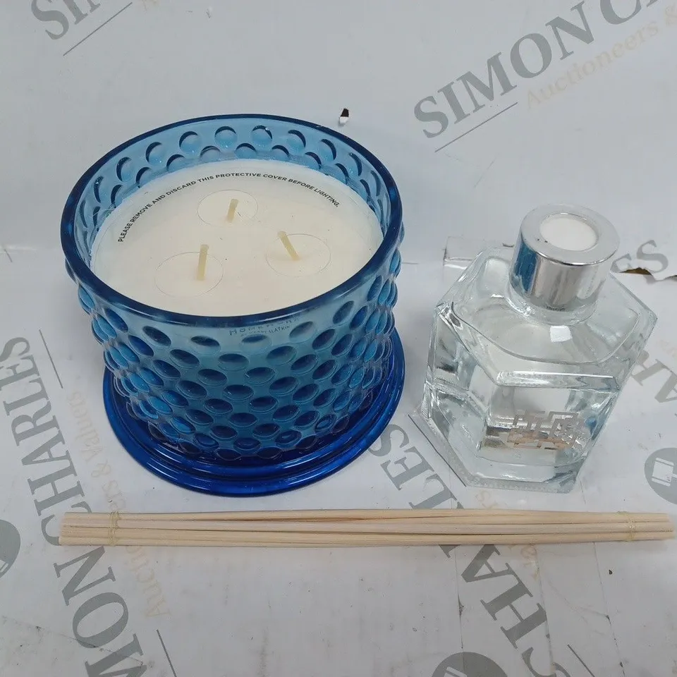 HOMEWORX SCENTED CANDLE WITH REED DIFFUSER FRESH SNOWFALL 