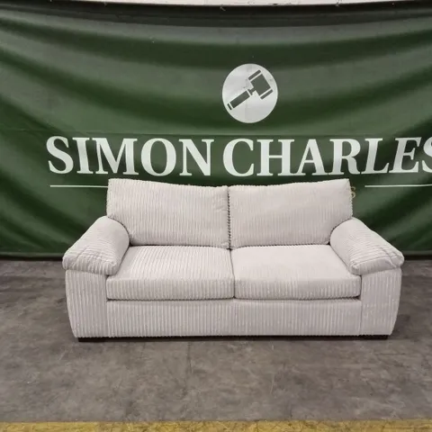 AMALFI STANDARD BACK FABRIC 3 SEATER SOFA - SILVER