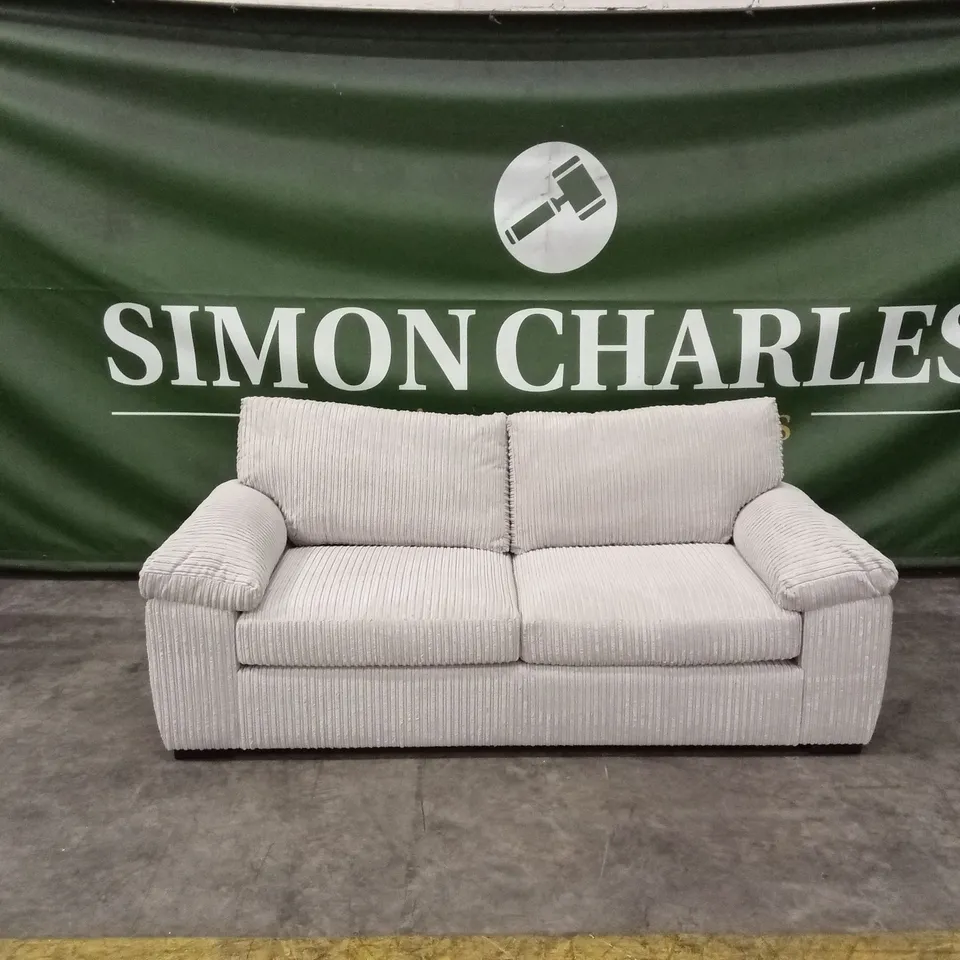 AMALFI STANDARD BACK FABRIC 3 SEATER SOFA - SILVER RRP £579