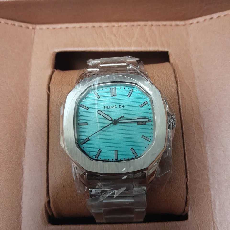 MENS HELMA DH WATCH WITH STAINLESS STEEL CASE AND STRAP IN GIFT BOX