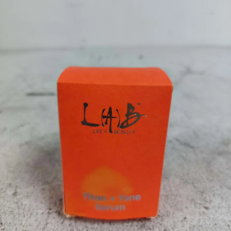 LIFE & BEAUTY TITAN TONE SERUM – BOXED ORANGE PACKAGING