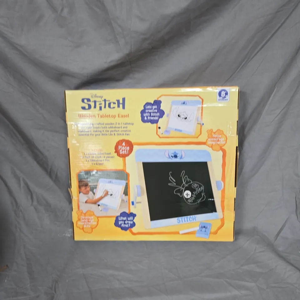 DISNEY STITCH WOODEN TABLETOP EASEL – 4-PIECE SET, BOXED