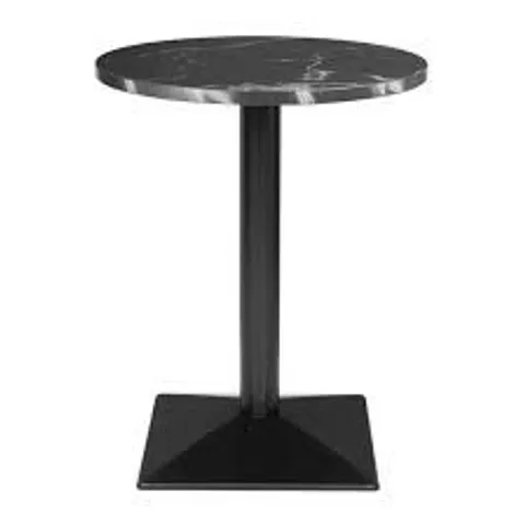 BOXED BOLERO COMPLETE TABLE ROUND BLACK STONE EFFECT 600MM
