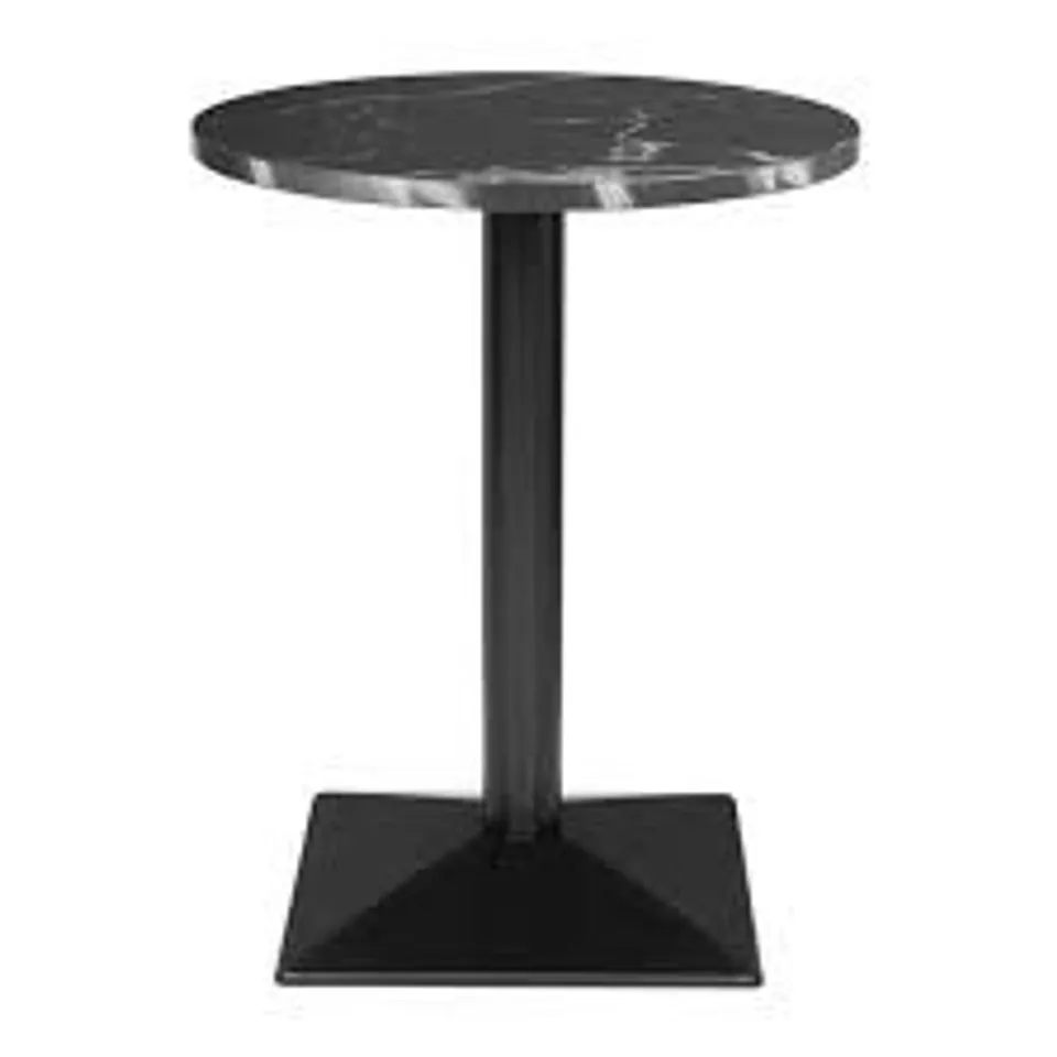 BOXED BOLERO COMPLETE TABLE ROUND BLACK STONE EFFECT 600MM