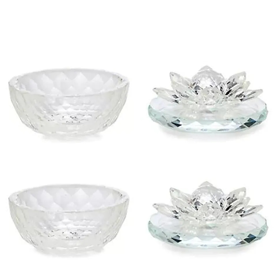 JM BY JULIEN MACDONALD SET OF 2 CRYSTAL LOTUS TRINKET BOX