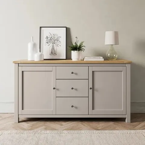 BOXED OLNEY WIDE SIDEBOARD - STONE (2 BOXES)