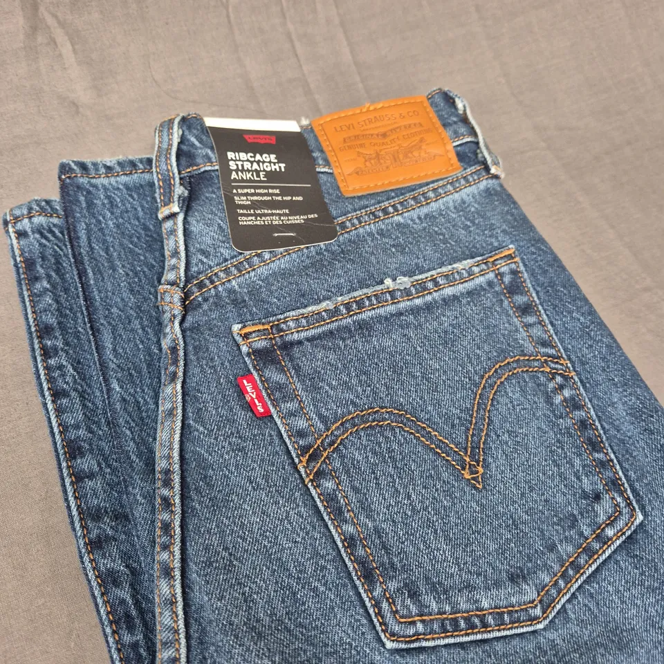 LEVIS STRAUSS RIBCAGE STRAIGHT ANKLE DENIM JEANS SIZE W27 X L31