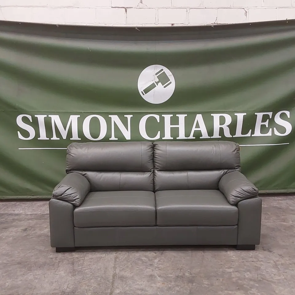 AMBROSE LEATHER 3 SEATER SOFA - ELEPHANT GREY  RRP £1299