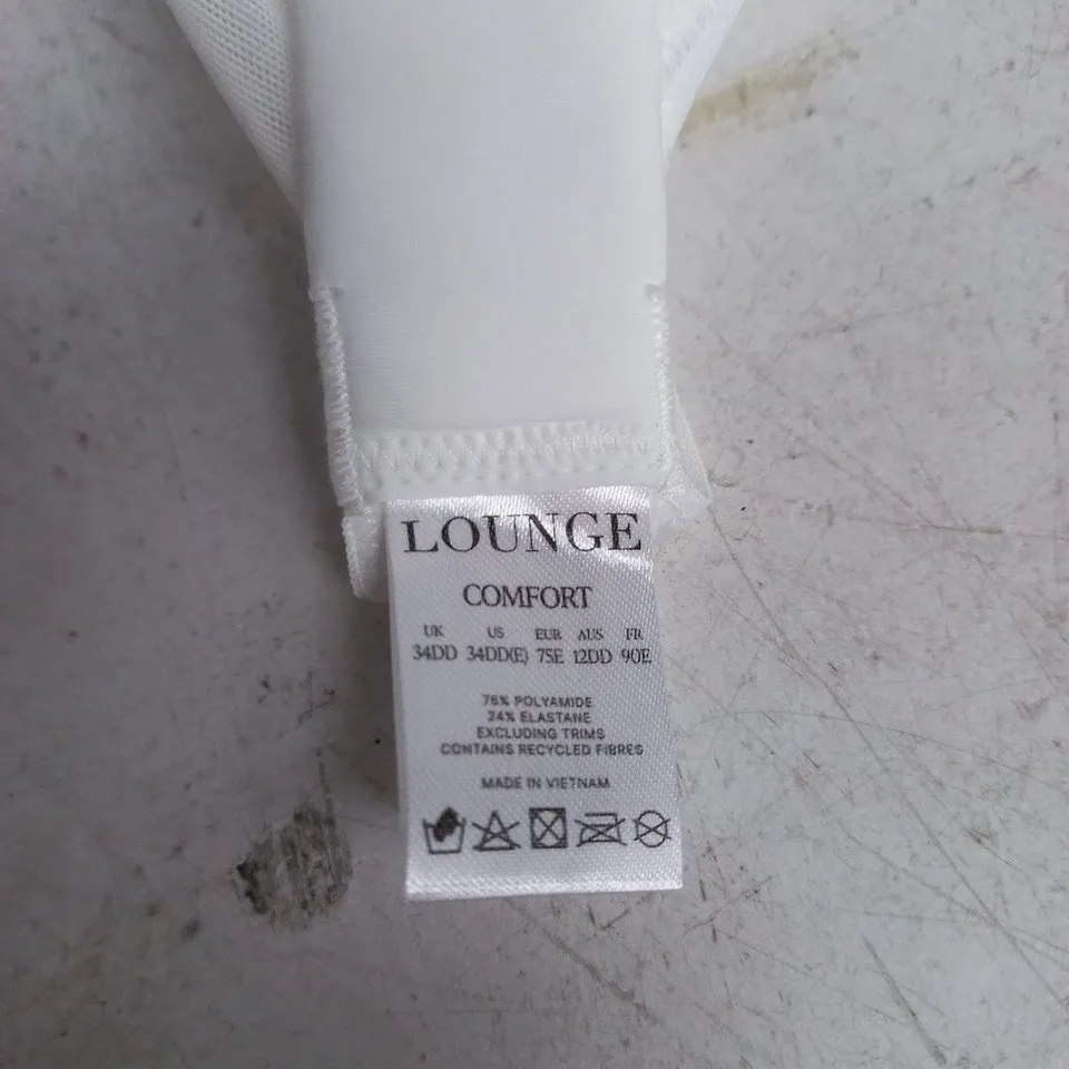 LOUNGE COMFORT WHITE UNDERWIRED BRA – UK 34DD (US 34DD, EU 75E, FR 90E)