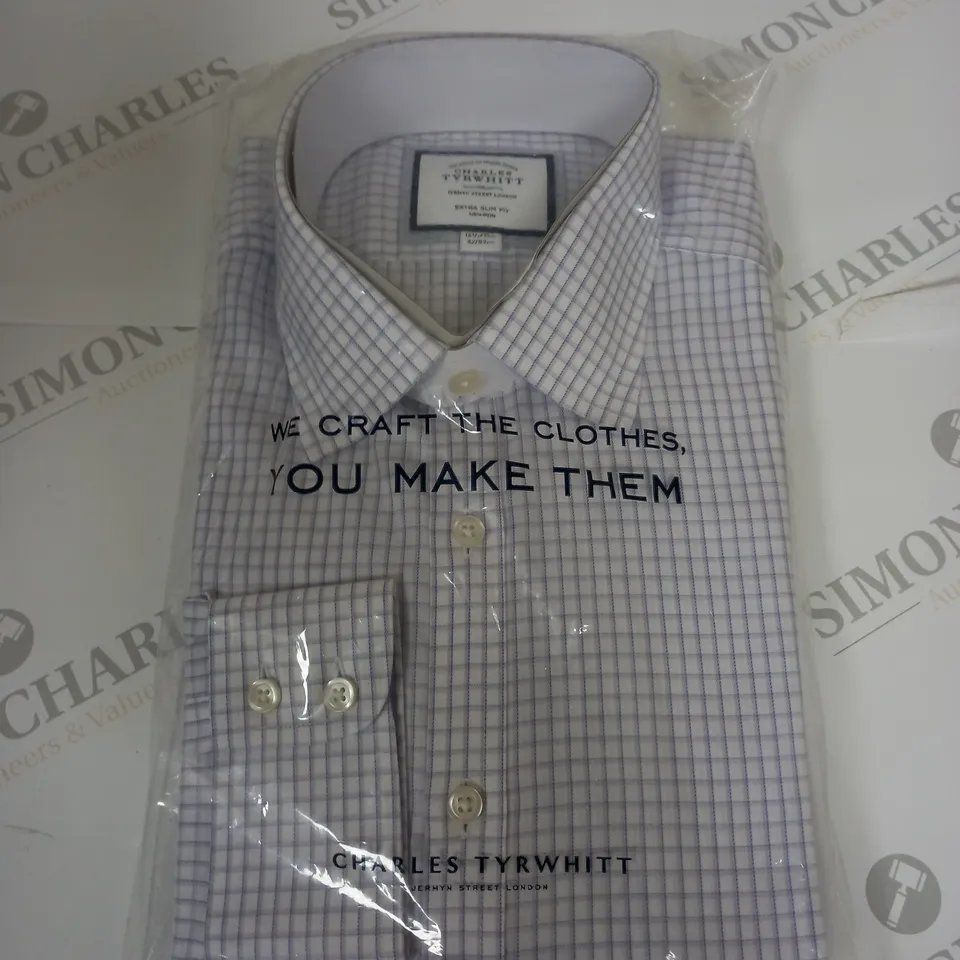 BAGGED CHARLES TYRWHITT EXTRA SLIM FIT SHIRT SIZE 16.5/35"