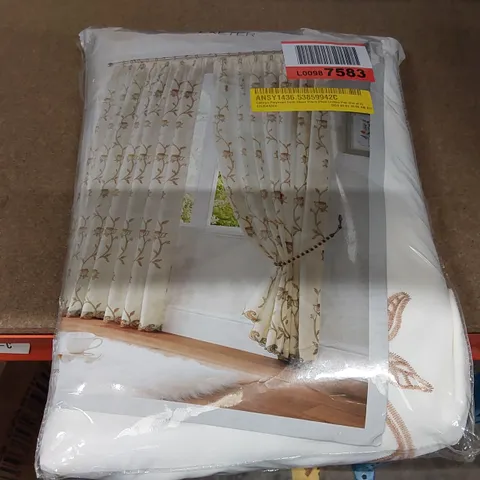 BAGGED CATHRYN POLYESTER SEMI-SHEER PINCH PLEAT CURTAIN PAIR - 140 x 183CM (1 ITEM)