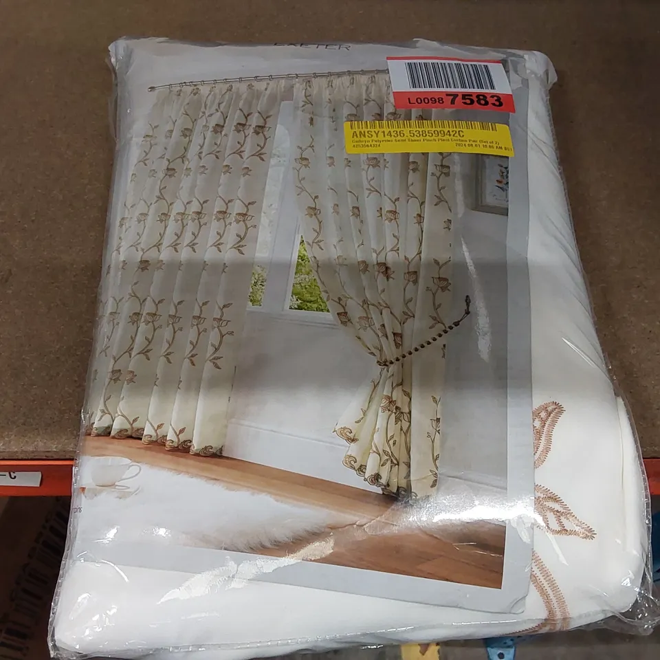 BAGGED CATHRYN POLYESTER SEMI-SHEER PINCH PLEAT CURTAIN PAIR - 140 x 183CM (1 ITEM)