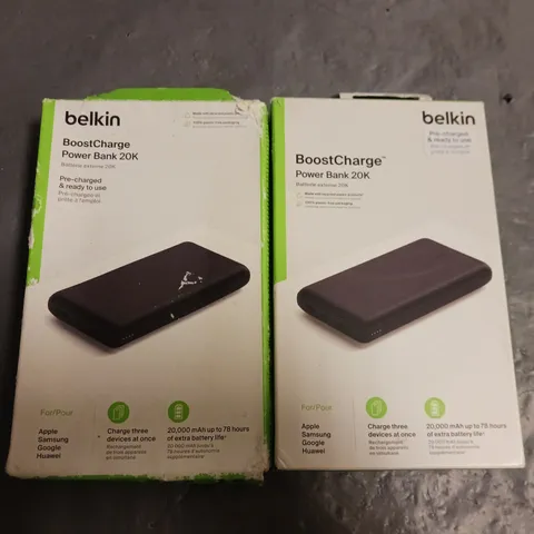 LOT OF 2 BOXED BELKIN BOOSTCHARGE POWER BANK 20K