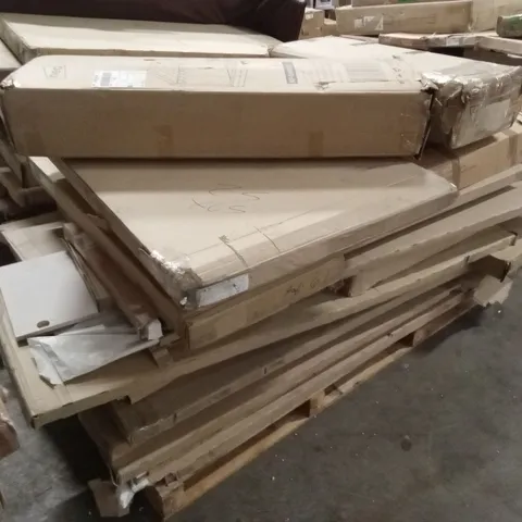 PALLET OF ASSORTED INCOMPLETE DESIGNER FURNITURE PARTS AND PIECES 
