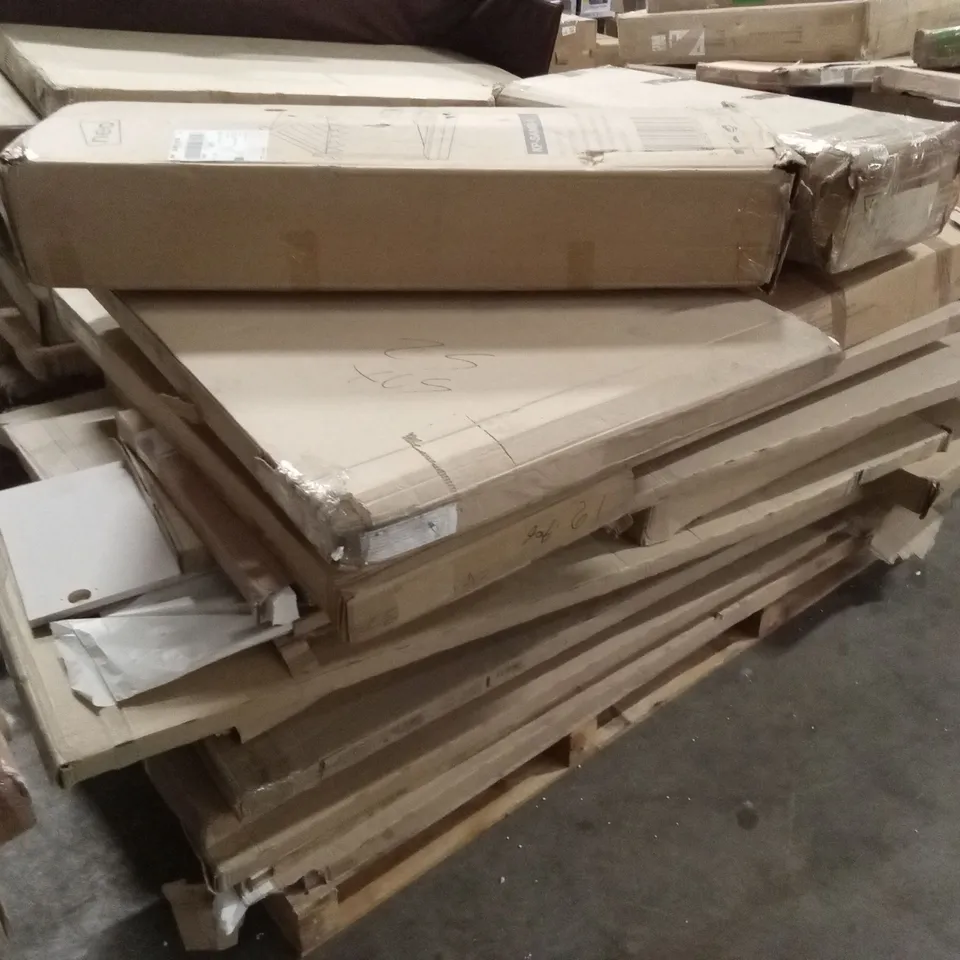 PALLET OF ASSORTED INCOMPLETE DESIGNER FURNITURE PARTS AND PIECES