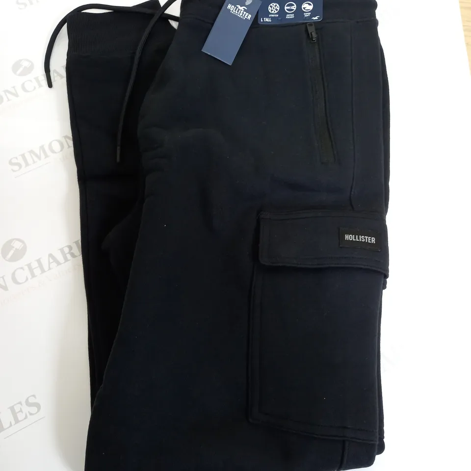 HOLLISTER BLACK JOGGERS - L TALL