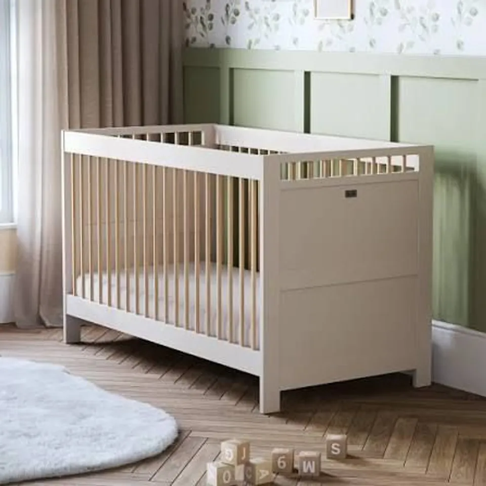 BOXED SILVER CROSS SEVILLE COT BED - CASHMERE/OAK (1 BOX)