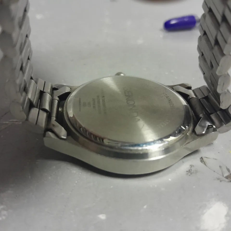SEKONDA STAINLESS STEEL GENTS WATCH WITH NAVY DIAL