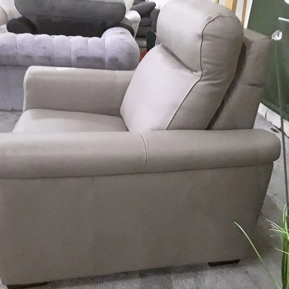 QUALITY ITALIAN DESIGNER ADRIANO ELECTRIC RECLINER CHAIR -  TAUPE LEATHER