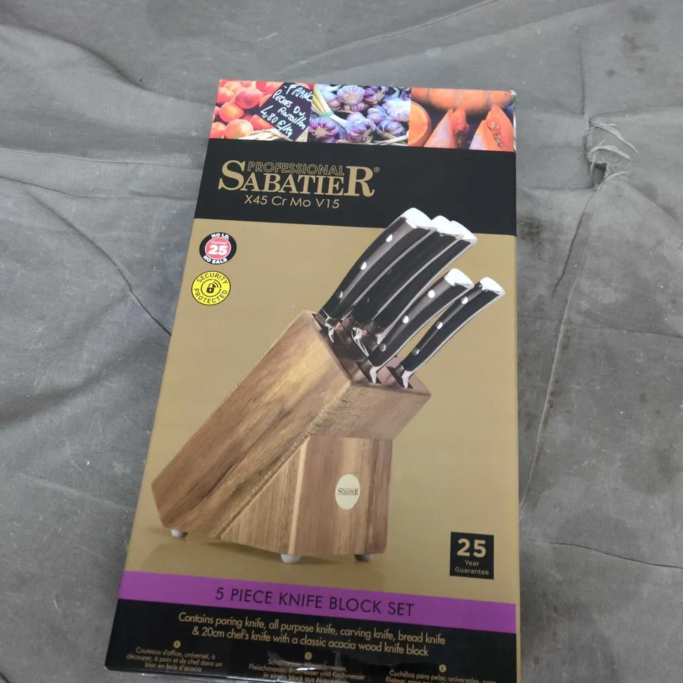 SABATIER PROFESSIONAL 5-PIECE KNIFE BLOCK SET 