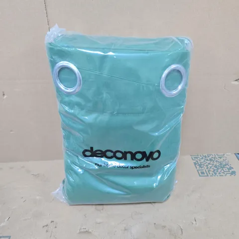 DECONOVO GREEN TWO PANEL CURTAINS IN GREEN
