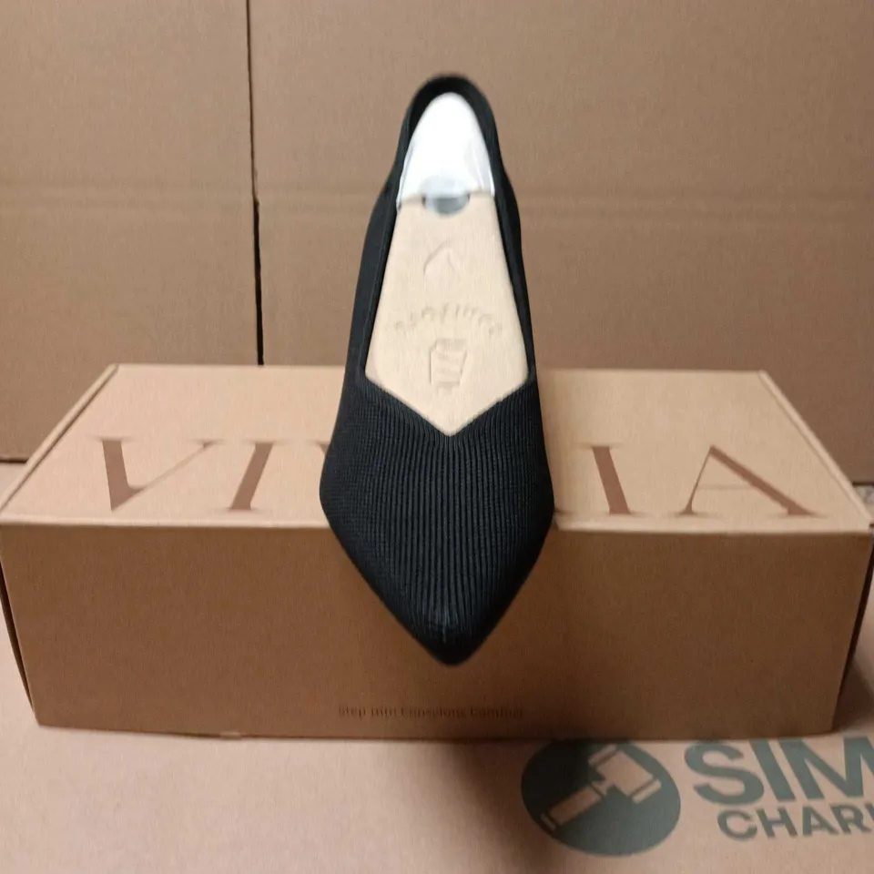 VIVAIA ANNA BLACK HEELS – UK 5.5 (EU 39), POINTED TOE, MID-HEIGHT HEEL