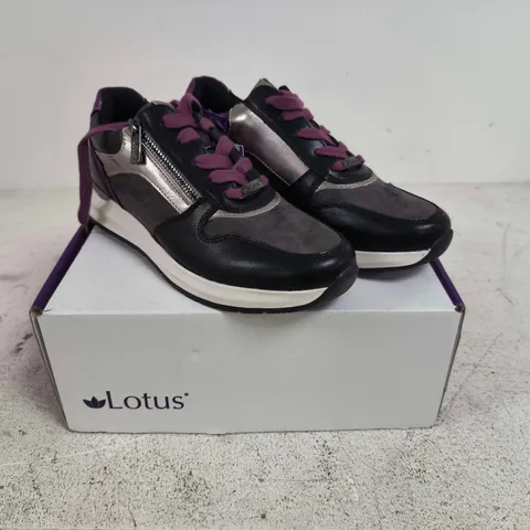 LOTUS VENUS WOMEN'S TRAINERS – BLACK/PURPLE, UK 6.5