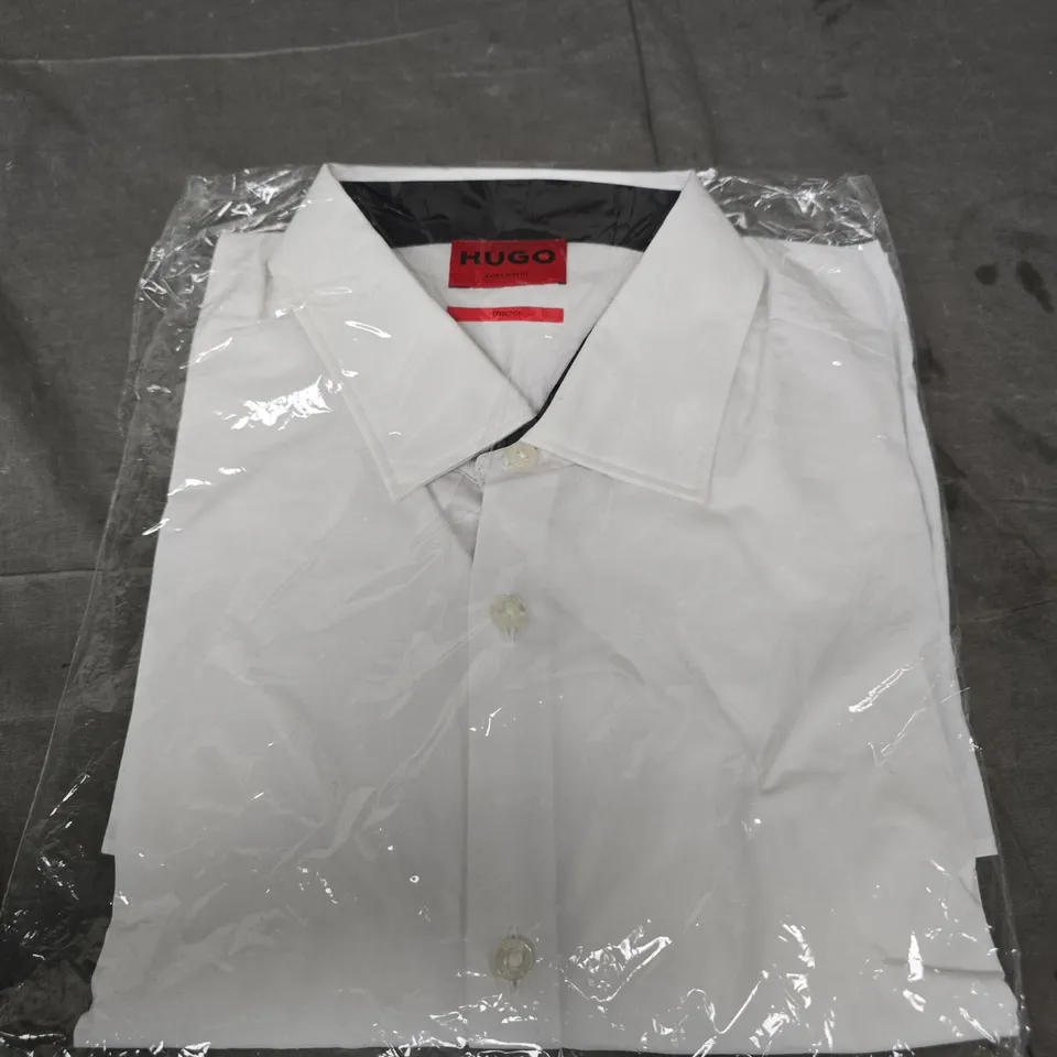 HUGO BOSS WHITE SHIRT – EXTRA SLIM FIT, STRETCH – SIZE UNSPECIFIED 
