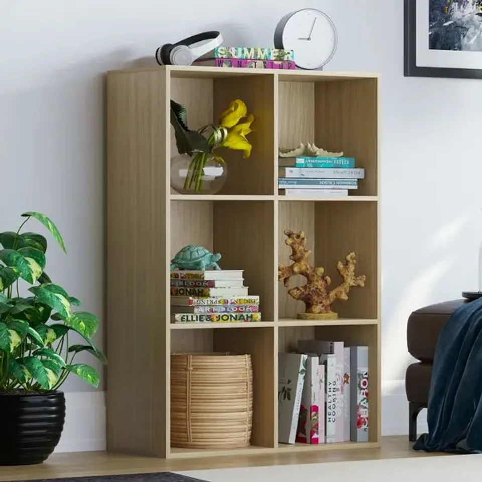 BOXED VIDA DURHAM 2x3 CUBE STORAGE UNIT - OAK (1 BOX)