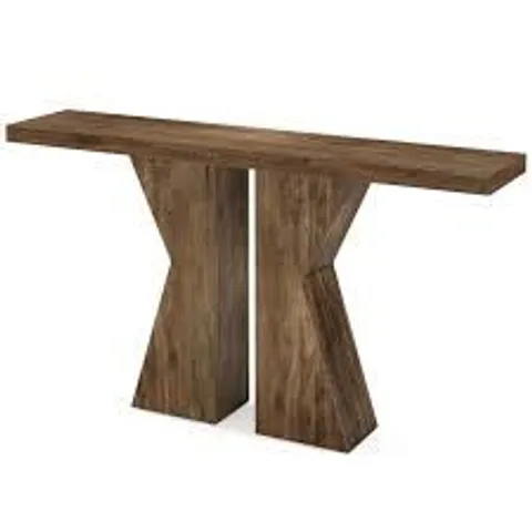 BOXED 63x31.5in MODERN LARGE DESK, OFFICE WRITING WORKSTATION - RUSTIC BROWN/BLACK (1 BOX)