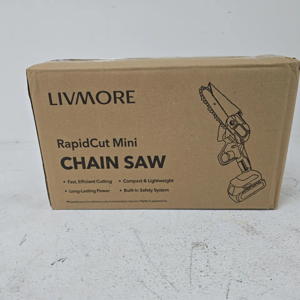 LIVMORE RAPIDCUT MINI CHAIN SAW – BOXED