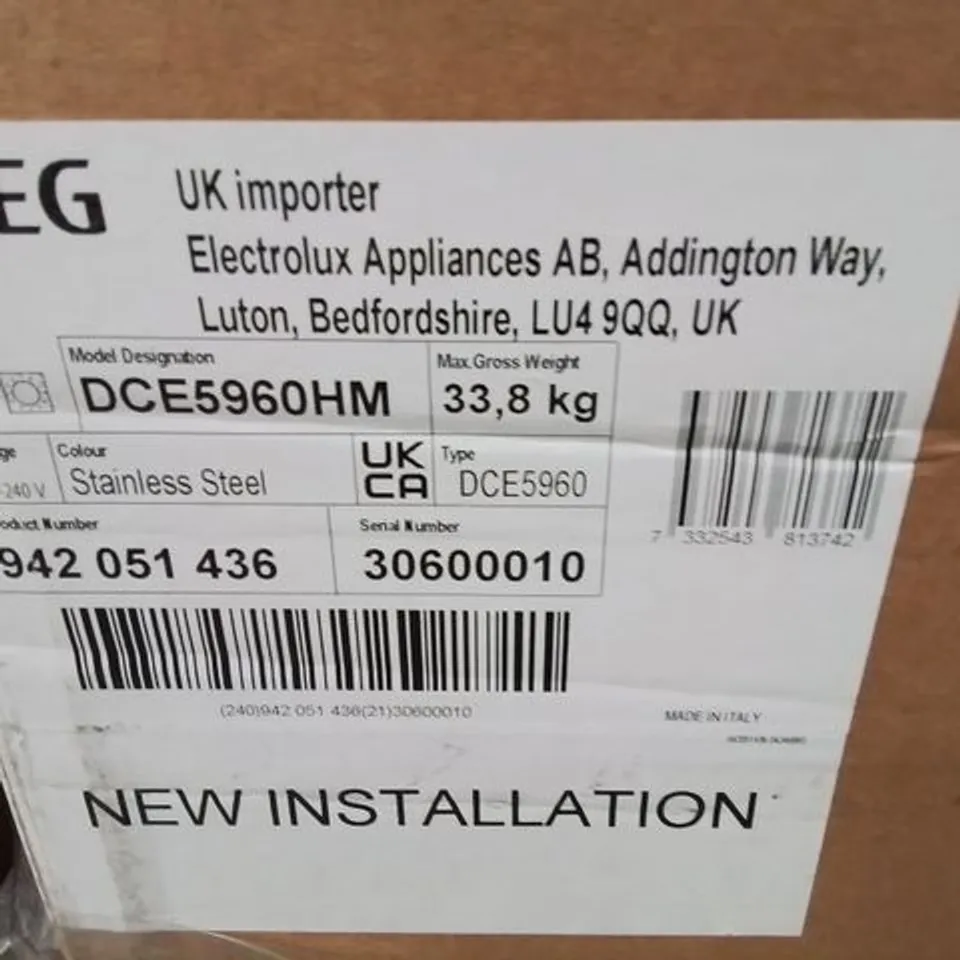 AEG 7000 SERIES 90cm HOB TO HOOD CEILING COOKER HOOD IN STAINLESS STEEL Model DCE5960HM RRP £1025