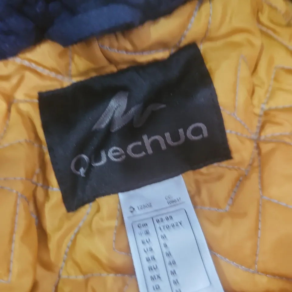 QUECHUA BY DECATHLON PADDED JACKET – NAVY WITH ORANGE LINING (ADULT M)