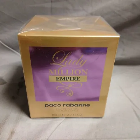 BOXED AND SEALED LADY MILLION EMPIRE PACO RABANNE EAU DE PARFUM 80ML