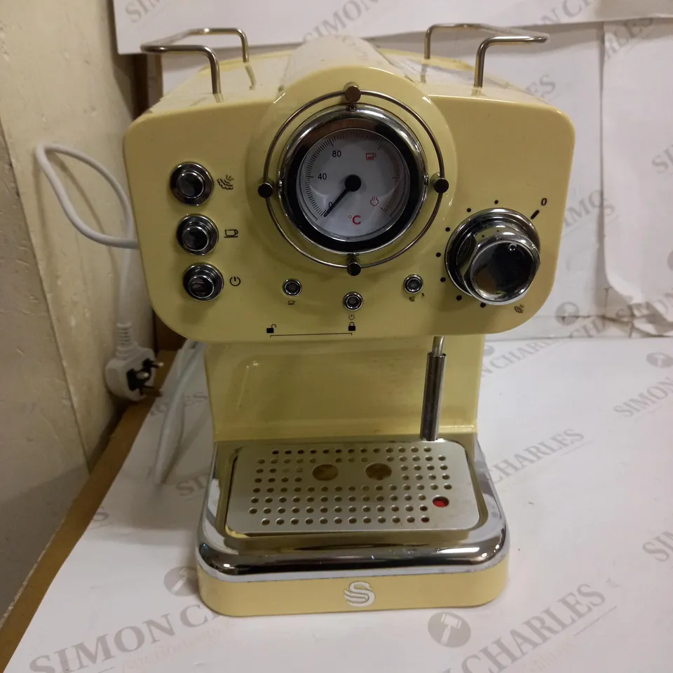 SWAN RETRO PUMP ESPRESSO COFFEE MACHINE - CREAM