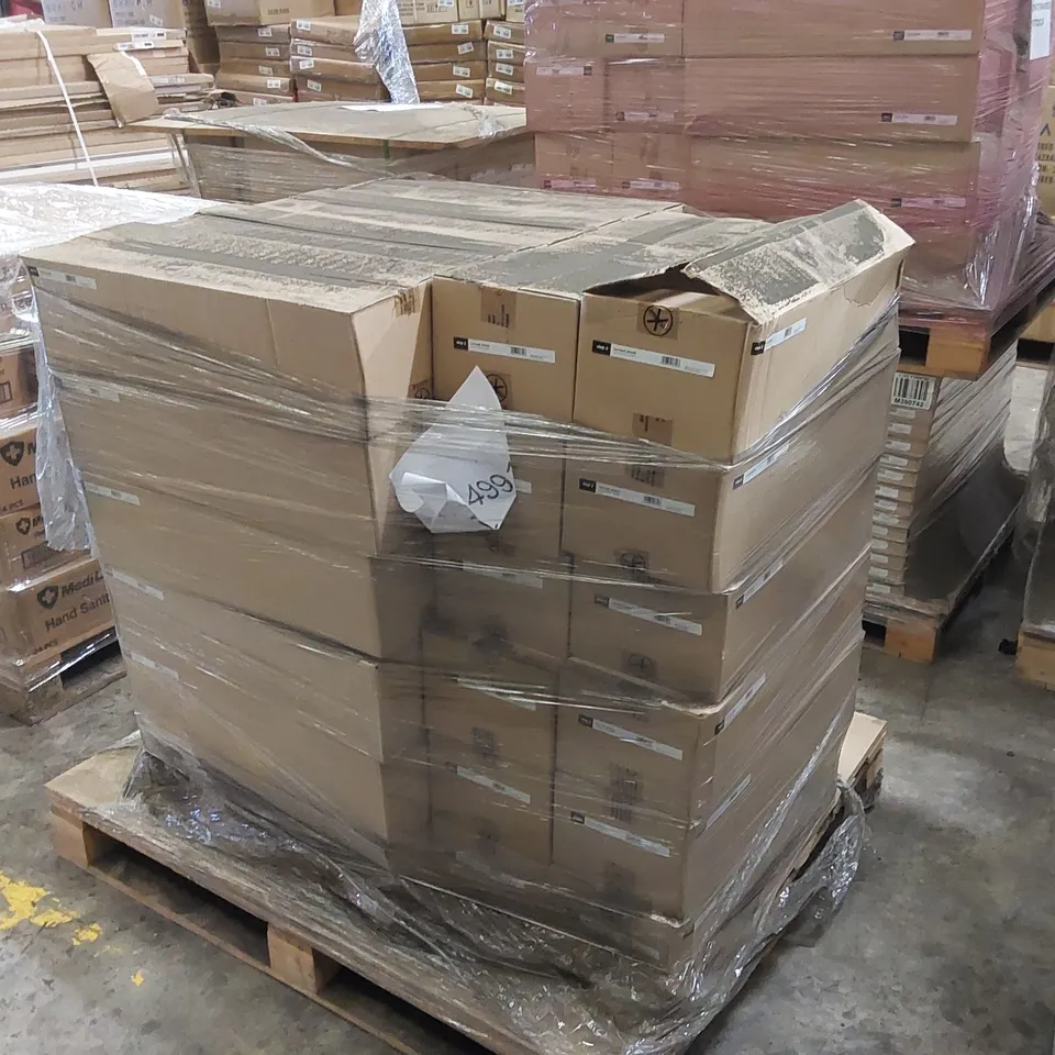 PALLET TO CONTAIN A LARGE QUANTITY OF APPROXIMATELY 34X BOXES OF IVORY PAINTED CURVED PLINTHS 