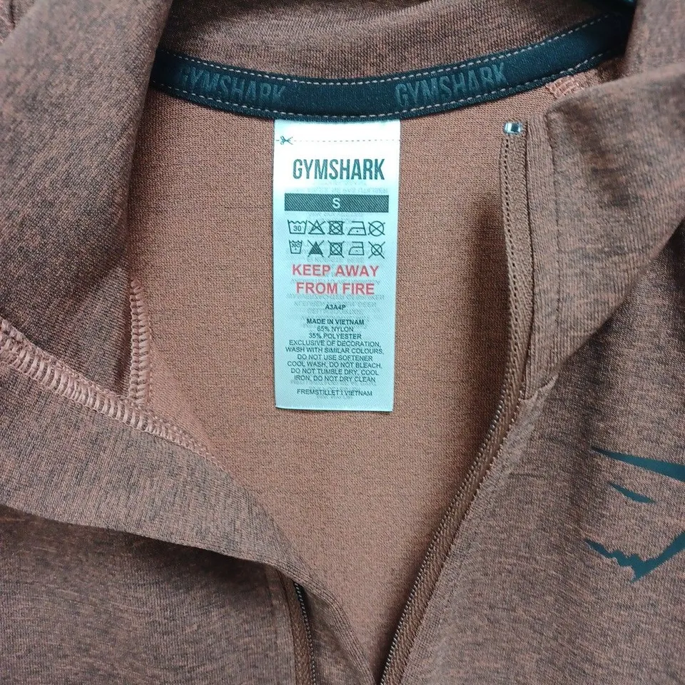 GYMSHARK BURGUNDY LOGO LONG SLEEVE JACKET- SMALL