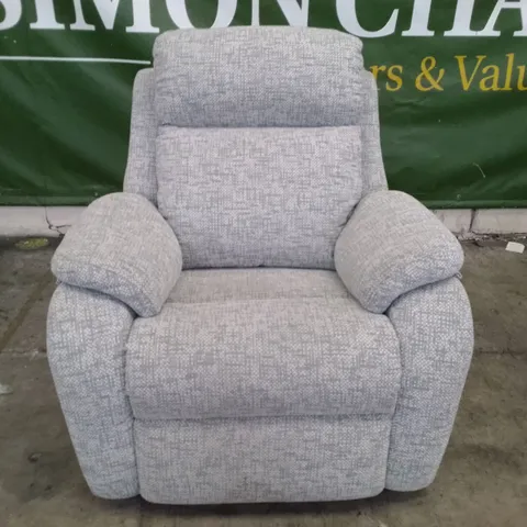 QUALITY DESIGNER G-PLAN KINGSBURY ELECTRIC RECLINER CHAIR - REMCO LIGHT GREY FABRIC 