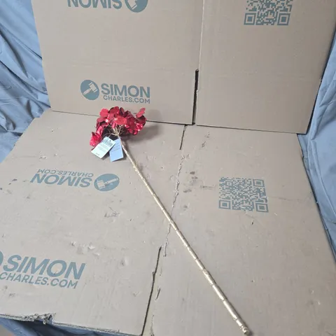 BOX OF APPROXIMATELY 11 X GISELA GRAHAM RED FLOWER DECORATIONS