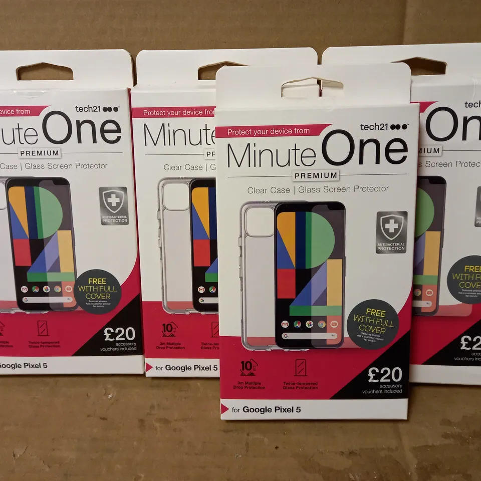 LOT OF 4 MINUTE ONE CLEAR CASES FOR GOOGLE PIXEL 5