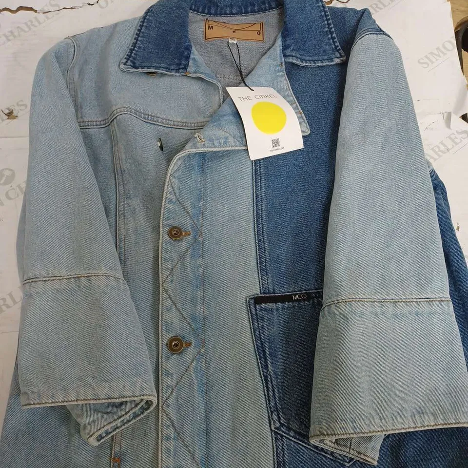 MCQ THE CIRKLE NAVY DENIM JACKET - SIZE IT 40