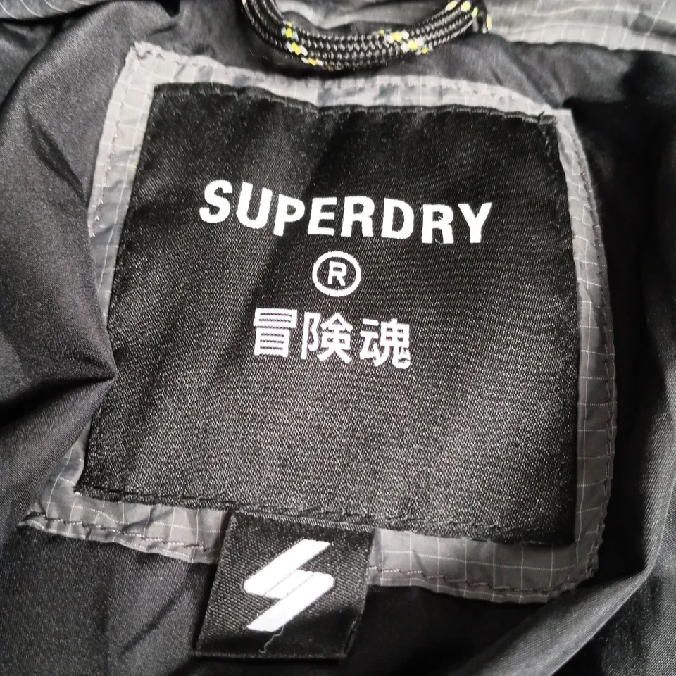 SUPERDRY PADDED JACKET WITH HOOD – GREY -  MEN'S - SIZE L