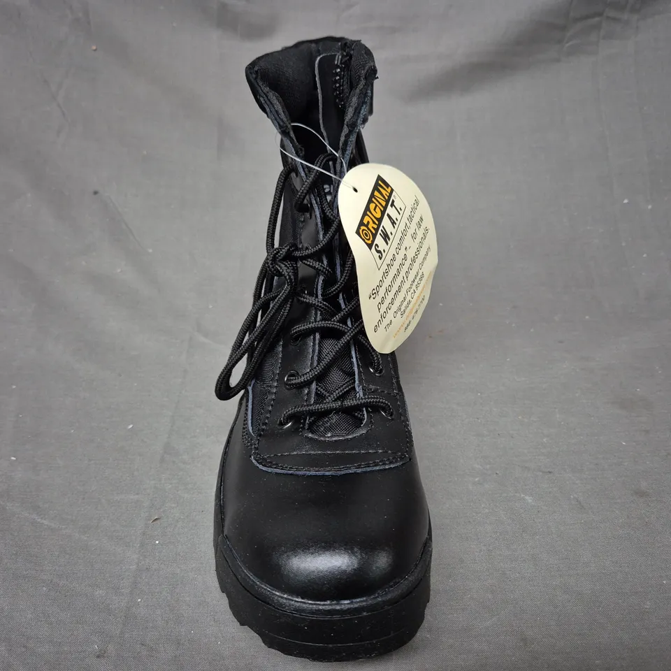 BOXED PAIR OF ORIGINAL SWAT ANKLE BOOTS IN BLACK EU SIZE 42