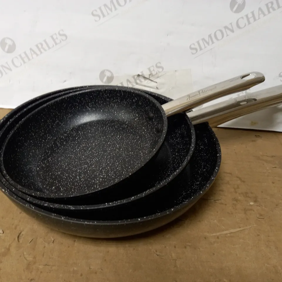 JEAN PATRIQUE STONETASTIC GRANITE NON-STICK FRYING PAN SET