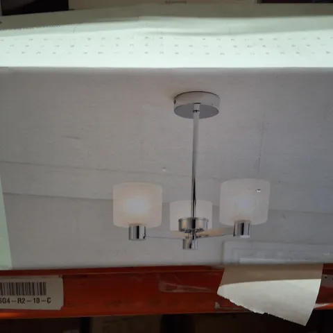 BOXED DUNELM ERIN SEMI-FLUSH CEILING FITTING, CHROME FINISH & FROSTED GLASS