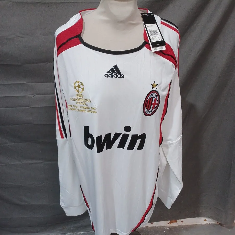 ADIDAS UEFA CHAMPIONS LEAGUE THE FINAL ATHENS 2007 23RD MAY- OLYMPICS STADIUM AC MILAN SHIRT - KAKA 22 - UK LARGE