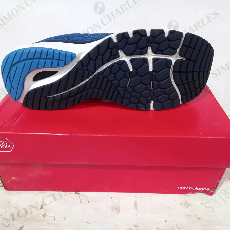 BOXED PAIR OF NEW BALANCE TRAINERS IN BLUE UK SIZE 11.5