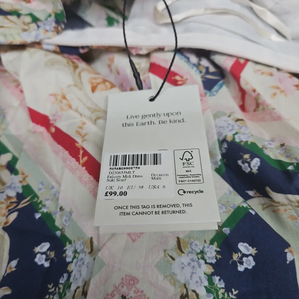 NOBODYS CHILD FELICITY MIDI DRESS SUKI SCARF UK 10 WITH TAGS